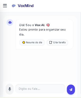 Conversa com o Vox AI dentro do VoxMind no celular